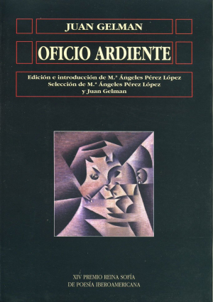 Cubierta para Oficio ardiente. XIV Premio Reina Sofía de Poesía Iberoamericana