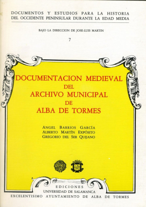 Cubierta para Documentación medieval del Archivo Municipal de Alba de Tormes
