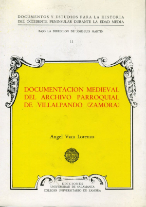 Cubierta para Documentación medieval del Archivo Parroquial de Villalpando (Zamora)