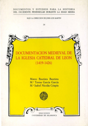 Cubierta para Documentación medieval de la Iglesia Catedral de León (1419-1426)