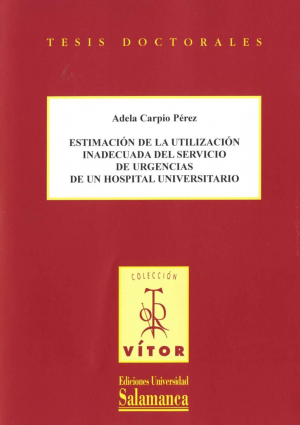 Cubierta para Estimación de la utilización inadecuada del servicio de urgencias de un hospital universitario