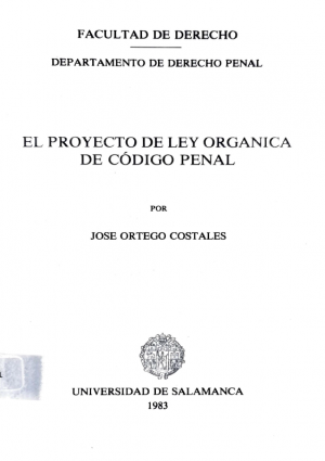 Cubierta para El proyecto de ley orgánica de código penal (segunda edición)
