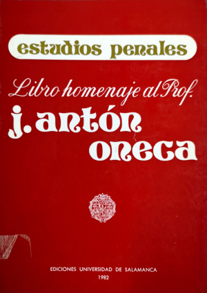 Cubierta para Estudios penales. Libro homenaje al prof. J. Antón Oneca