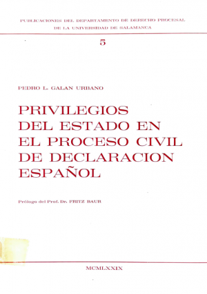 Cubierta para Privilegios del Estado en el proceso civil de declaración español
