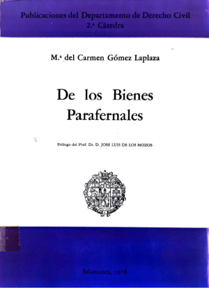 Cubierta para De los bienes parafernales