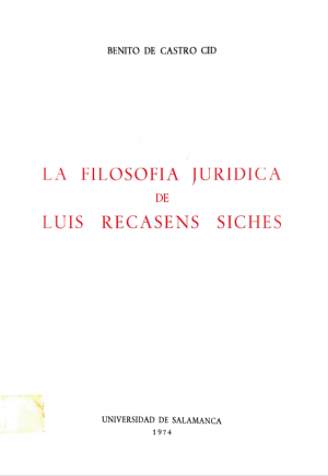 Cubierta para La filosofía jurídica de Luis Recasens Siches