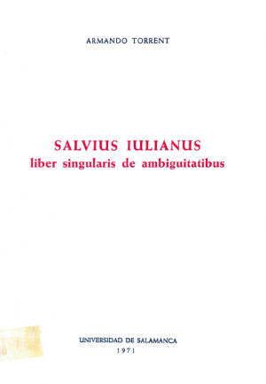Cubierta para Salvius Iulianus, «Liber singularis de ambiguitatibus»