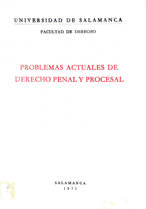 Cubierta para Problemas actuales de Derecho Penal y Procesal