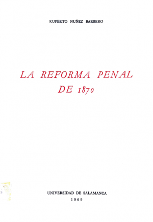 Cubierta para La reforma penal de 1870