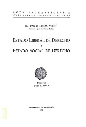 Cubierta para Estado Liberal de Derecho y Estado Social de Derecho