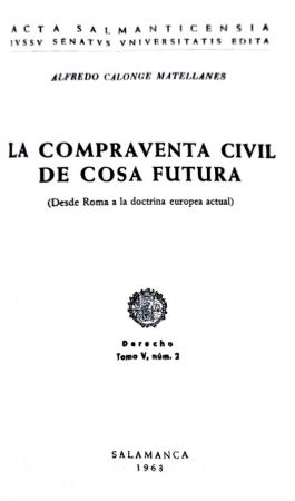 Cubierta para La compraventa civil de cosa futura