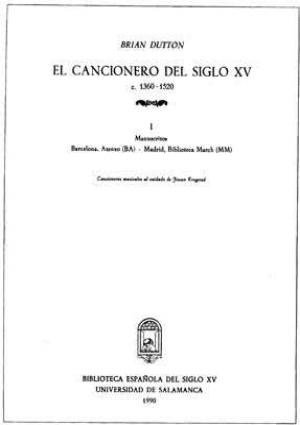 Cubierta para El Cancionero del siglo XV (c. 1360-1520). I. Manuscritos Barcelona, Ateneo (BA) - Madrid, Biblioteca March (MM)