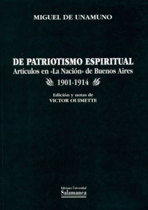 Cubierta para De patriotismo espiritual. Artículos en «La Nación» de Buenos Aires (1901-1914)