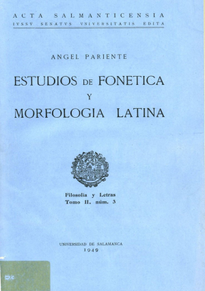 Cubierta para Estudios de fonética y morfología latina