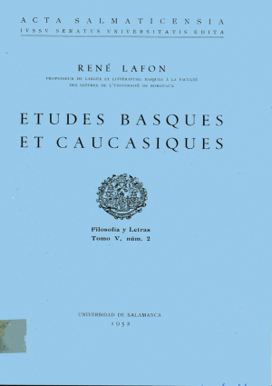 Cubierta para Études basques et caucasiques