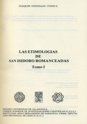 Cubierta para Las «Etimologías» de San Isidoro romanceadas