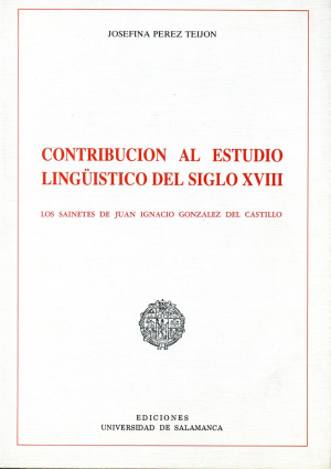 Cubierta para Contribución al estudio lingüístico del siglo XVIII
