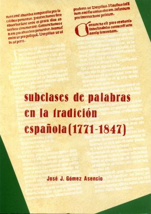 Cubierta para Subclases de palabras en la tradición española (1771- 1847)