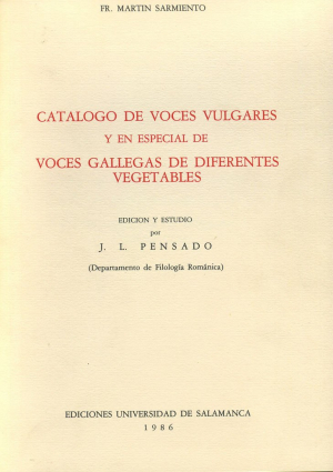 Cubierta para Catálogo de voces vulgares y en especial de voces gallegas de diferentes vegetables
