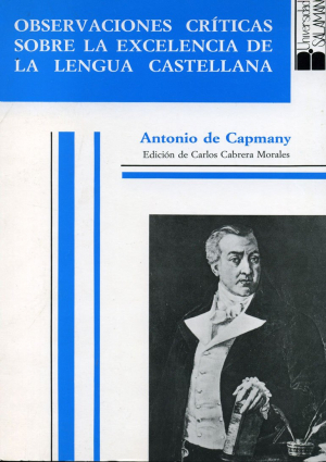 Cubierta para Observaciones críticas sobre la excelencia de la lengua castellana