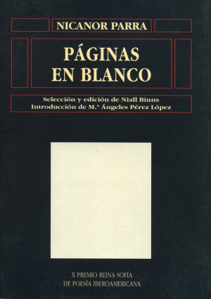 Cubierta para Páginas en blanco. X Premio Reina Sofía de Poesía Iberoamericana
